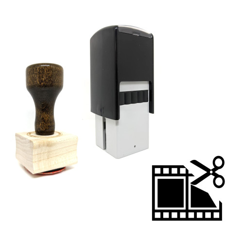 "Video Edit" rubber stamp with 3 sample imprints of the image