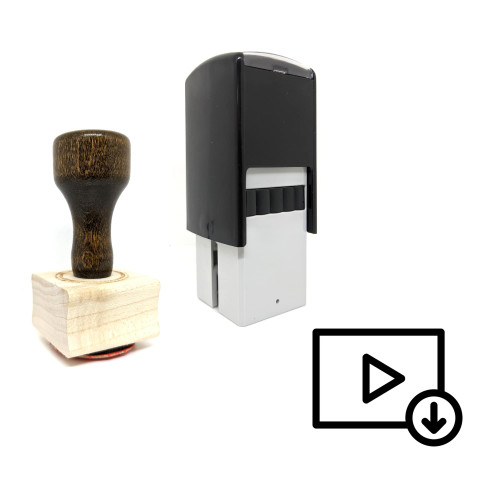 "Video Download" rubber stamp with 3 sample imprints of the image