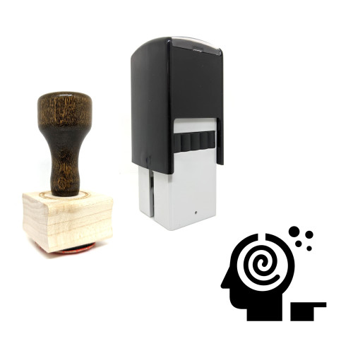 "Brainwash" rubber stamp with 3 sample imprints of the image