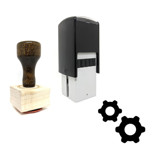 "Settings App Icon" rubber stamp with 3 sample imprints of the image