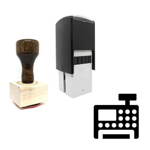 "Cash Register" rubber stamp with 3 sample imprints of the image