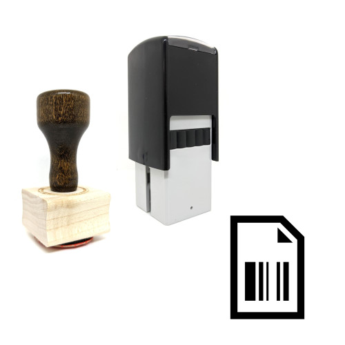 "Print Barcode" rubber stamp with 3 sample imprints of the image
