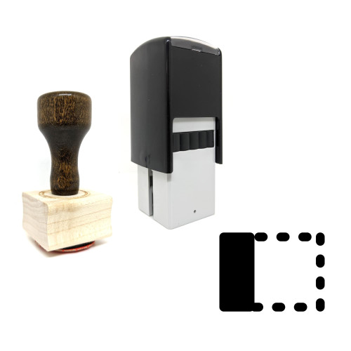 "Align Left Horizontally" rubber stamp with 3 sample imprints of the image