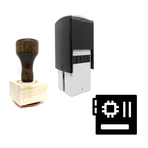 "Motherboard" rubber stamp with 3 sample imprints of the image