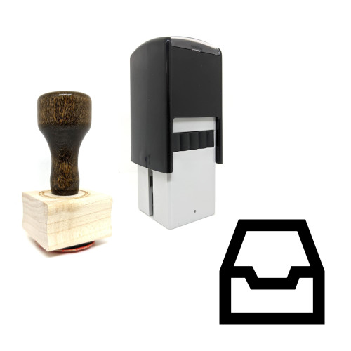 "Inbox" rubber stamp with 3 sample imprints of the image