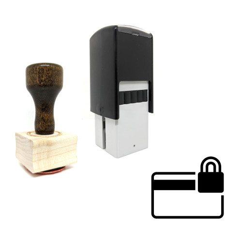 "Lock Card" rubber stamp with 3 sample imprints of the image