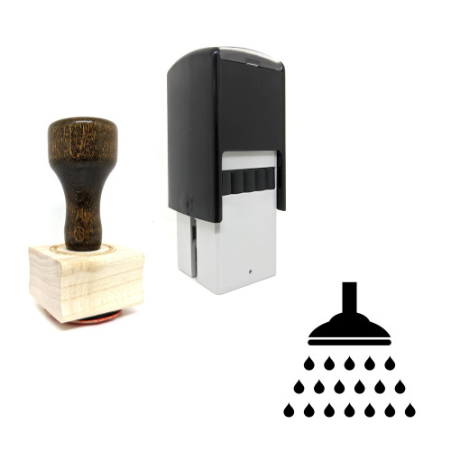 "Shower" rubber stamp with 3 sample imprints of the image