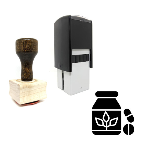 "Medicine Jar" rubber stamp with 3 sample imprints of the image