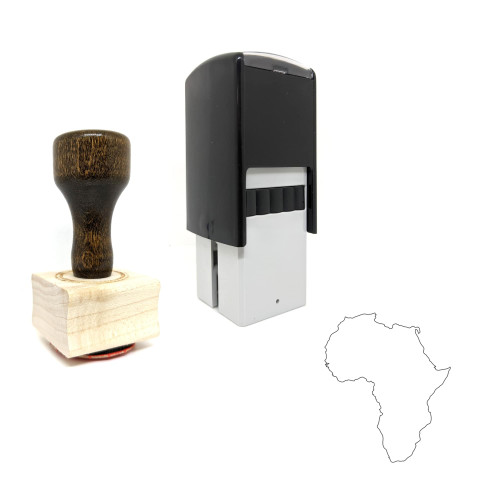 "Africa" rubber stamp with 3 sample imprints of the image