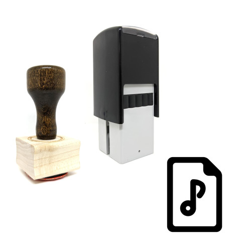 "Music Document" rubber stamp with 3 sample imprints of the image