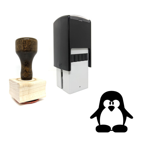 "Penguin" rubber stamp with 3 sample imprints of the image