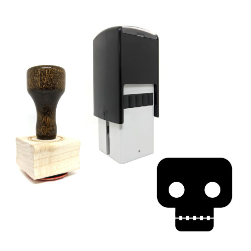 "Skull" rubber stamp with 3 sample imprints of the image