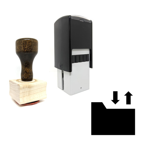 "Folder Sync" rubber stamp with 3 sample imprints of the image