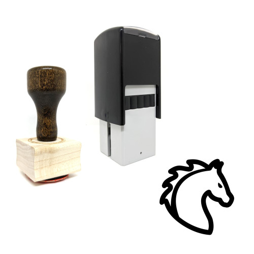 "Horse" rubber stamp with 3 sample imprints of the image