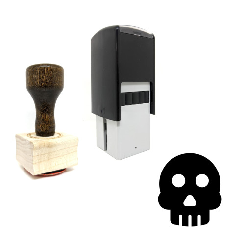 "Skull" rubber stamp with 3 sample imprints of the image