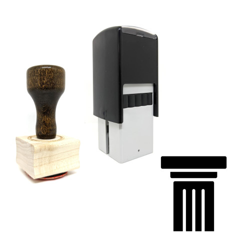 "Column" rubber stamp with 3 sample imprints of the image