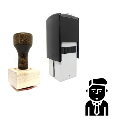"Salesman" rubber stamp with 3 sample imprints of the image