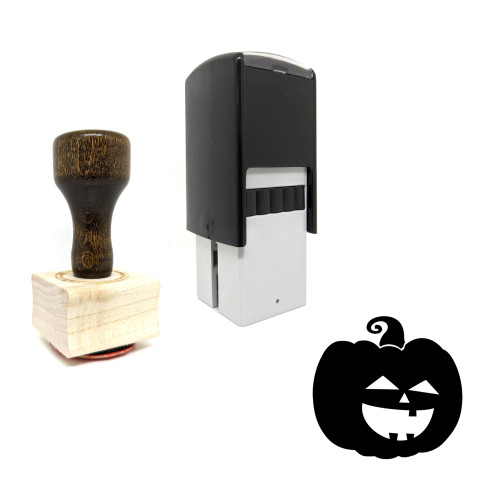 "Jack O' Lantern" rubber stamp with 3 sample imprints of the image