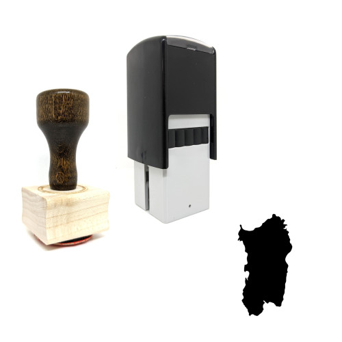 "Sardegna" rubber stamp with 3 sample imprints of the image