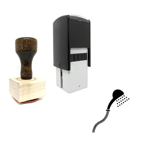 "Shower" rubber stamp with 3 sample imprints of the image