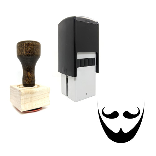 "Facial Hair" rubber stamp with 3 sample imprints of the image