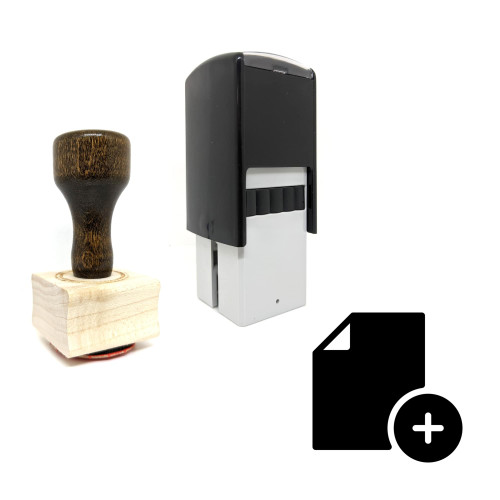 "Add File" rubber stamp with 3 sample imprints of the image