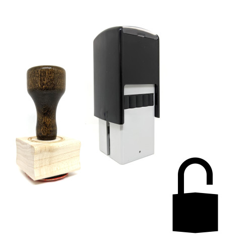"Unlock" rubber stamp with 3 sample imprints of the image