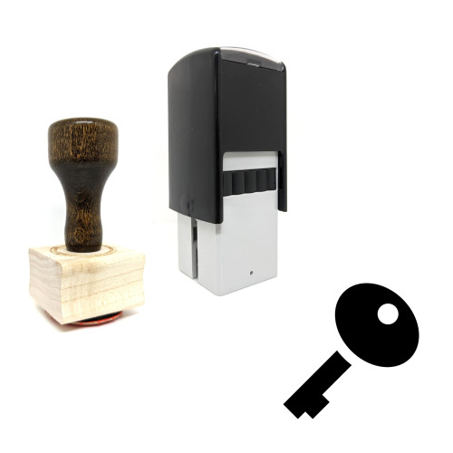 "Key" rubber stamp with 3 sample imprints of the image