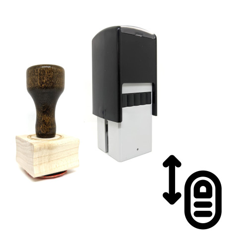 "Slide Vertically" rubber stamp with 3 sample imprints of the image