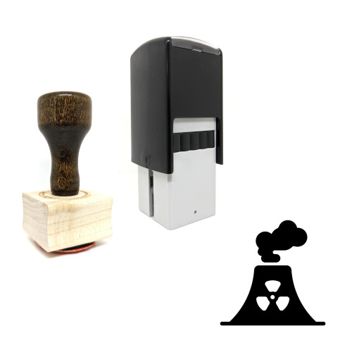 "Nuclear Power Plant" rubber stamp with 3 sample imprints of the image