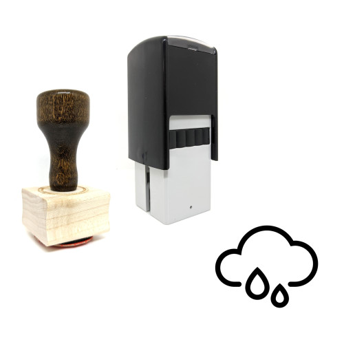 "Rainy Cloud" rubber stamp with 3 sample imprints of the image