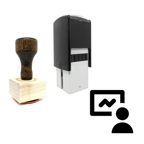 "Presentation Vector Icon" rubber stamp with 3 sample imprints of the image