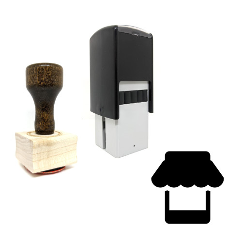 "Mobile Store" rubber stamp with 3 sample imprints of the image