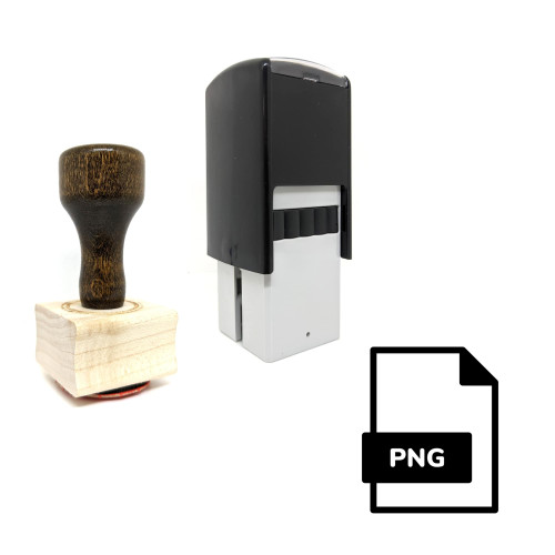 "PNG File" rubber stamp with 3 sample imprints of the image