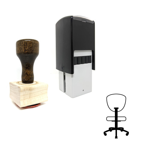 "Office Chair" rubber stamp with 3 sample imprints of the image