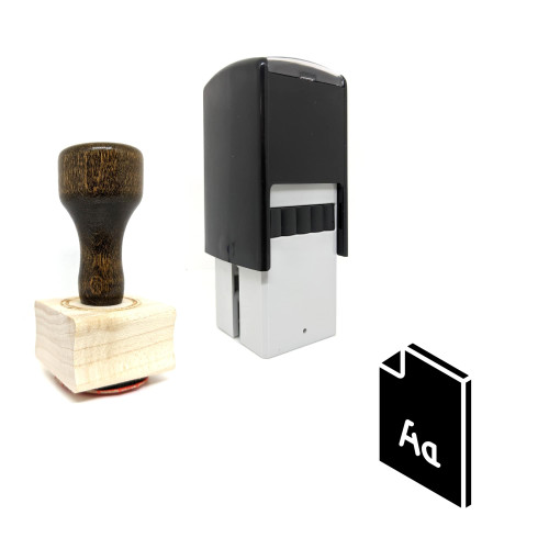 "Typeface File" rubber stamp with 3 sample imprints of the image
