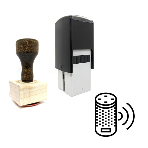 "Smart Speaker" rubber stamp with 3 sample imprints of the image