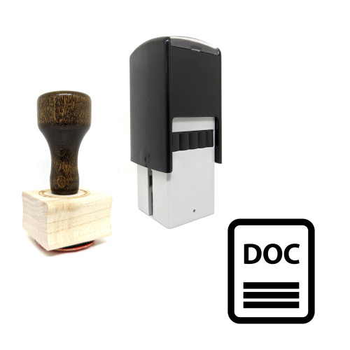 "Doc" rubber stamp with 3 sample imprints of the image