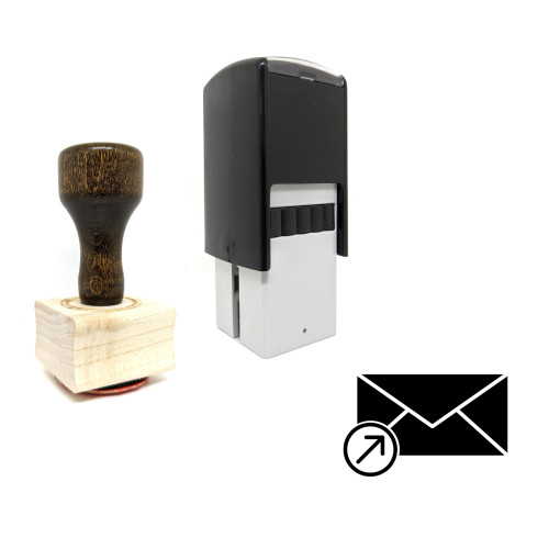 "Sending Message" rubber stamp with 3 sample imprints of the image