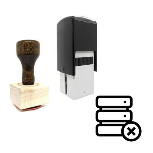 "Remove Database" rubber stamp with 3 sample imprints of the image