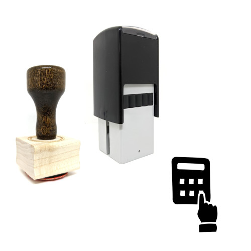 "Calculating Device" rubber stamp with 3 sample imprints of the image