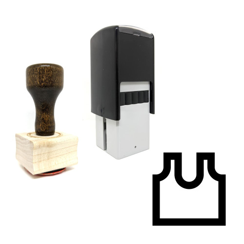 "Clothes" rubber stamp with 3 sample imprints of the image