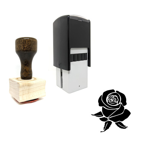 "Rose" rubber stamp with 3 sample imprints of the image
