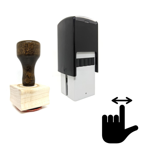 "Gesture" rubber stamp with 3 sample imprints of the image