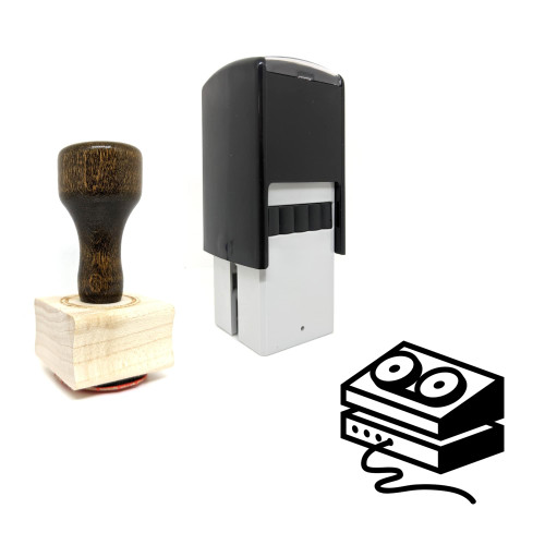 "Audio Recorder" rubber stamp with 3 sample imprints of the image