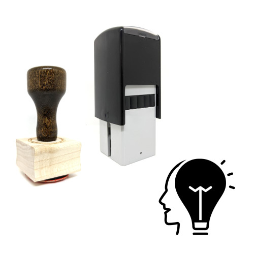 "Idea" rubber stamp with 3 sample imprints of the image