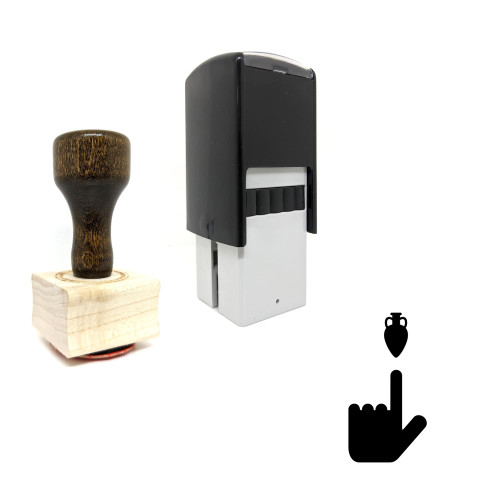 "Mark Ceramic" rubber stamp with 3 sample imprints of the image