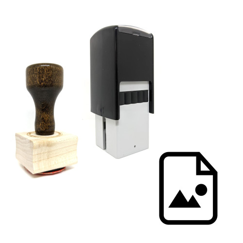 "File Image" rubber stamp with 3 sample imprints of the image
