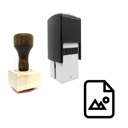 "File Image" rubber stamp with 3 sample imprints of the image