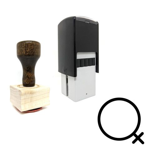 "Woman Gender" rubber stamp with 3 sample imprints of the image